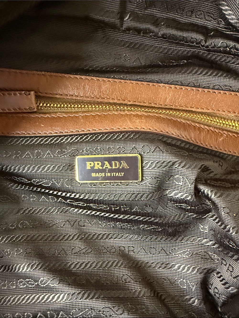 Prada Leopard-Print Calf Hair Top-Handle Satchel in Brown and Cream - Picture 8 of 10